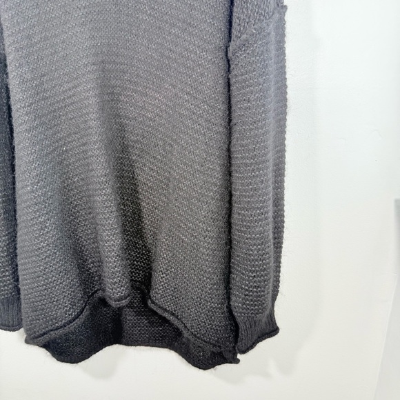 Free People All Mine Black Cotton Alpaca Slouchy Balloon Sleeve Sweater Medium - Picture 6 of 14